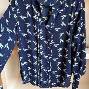 41 Hawthorn Navy Bird Pattern Men's Shirt